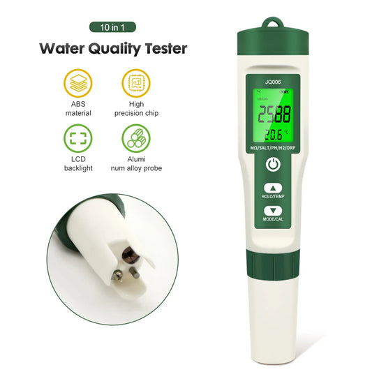 10 in 1 Water Quality Tester: Water is life—but impure water accelerates aging. Hidden contaminants like heavy metals, excessive TDS, and pH imbalances drive inflammation, oxidative stress, and cellular damage, silently shortening your healthspan.