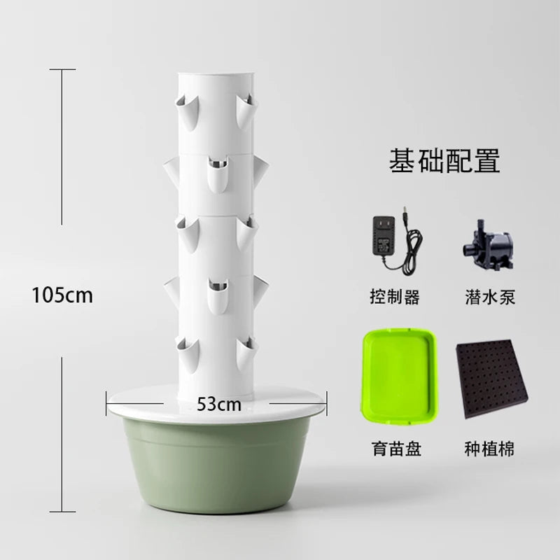 Space Tree Hydroponic Tower for Rooftop Balcony Vertical Soilless Cultivation Veg Growing Box