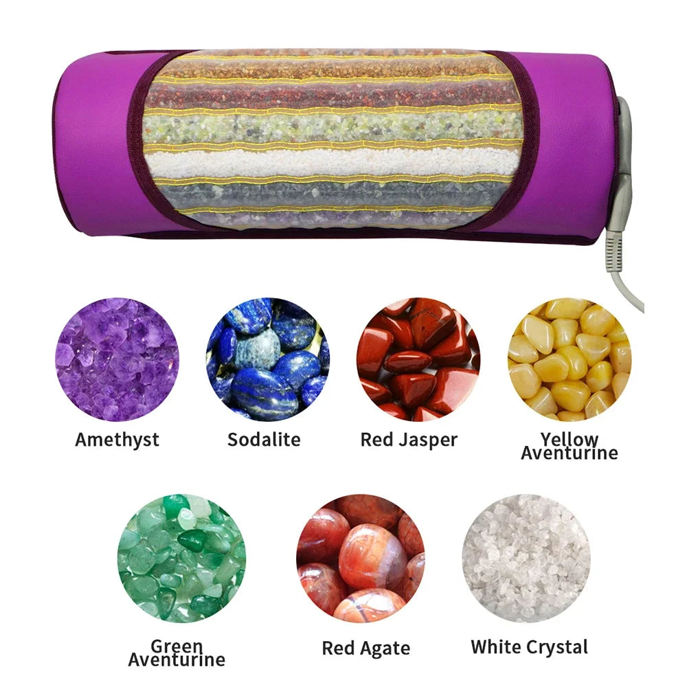 7 Color Crystal Massage Heated Pillow Chakra Energy Far And Near Infrared Therapy Mini Cuscino Restores Mood Improves Insomnia