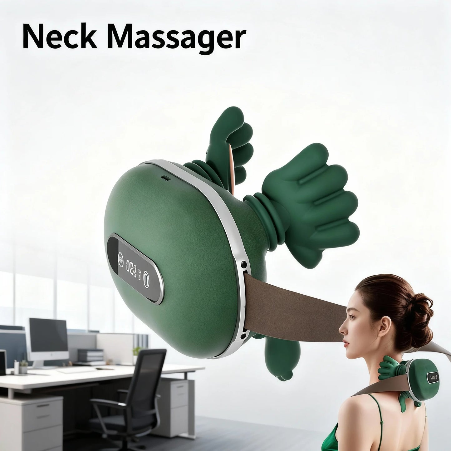 Rechargeable Dual-Finger Neck And Shoulder Massager Device Infrared Therapy Heat Compression for Relaxation And Pain Relief