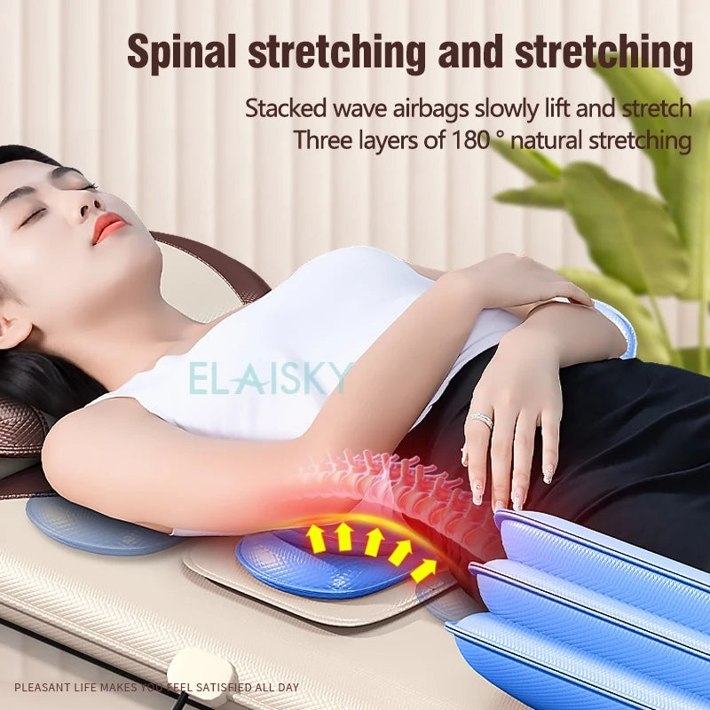 Electric Massage Mattress Airbag Kneading Vibrating Mat For Neck Back Leg Moxibustion Therapy Body Waist Relaxation Pain Relief