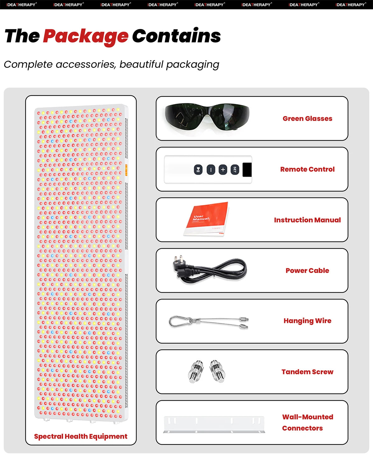 Lxy IDEATHERAPY Touch Screen APP RLPRO2000 9 Wave Blue Yellow Light Therapy Device Infrared Light Therapy  Red Light Therapy