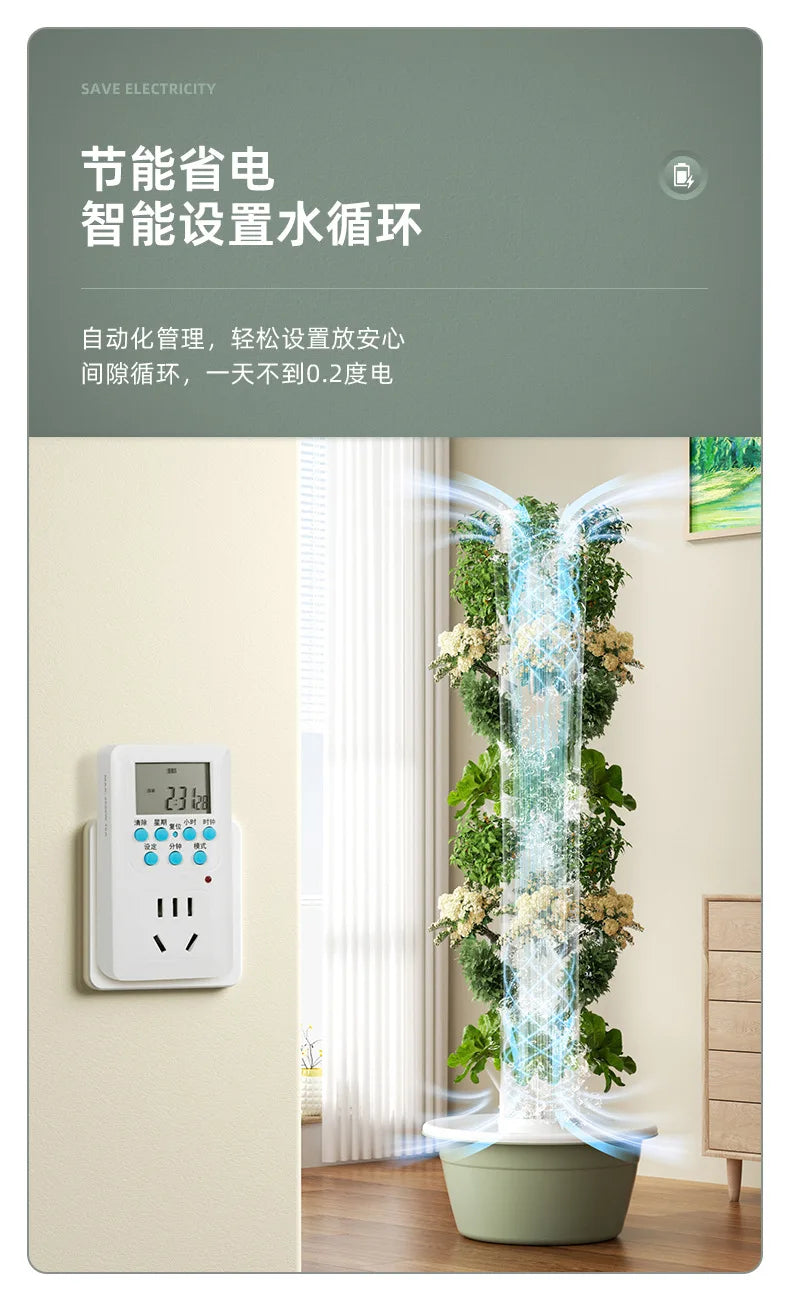 Space Tree Hydroponic Tower for Rooftop Balcony Vertical Soilless Cultivation Veg Growing Box