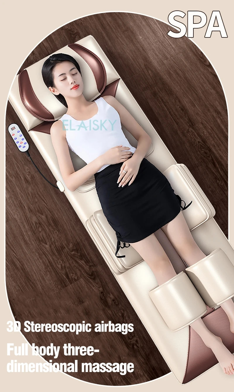 Electric Massage Mattress Airbag Kneading Vibrating Mat For Neck Back Leg Moxibustion Therapy Body Waist Relaxation Pain Relief