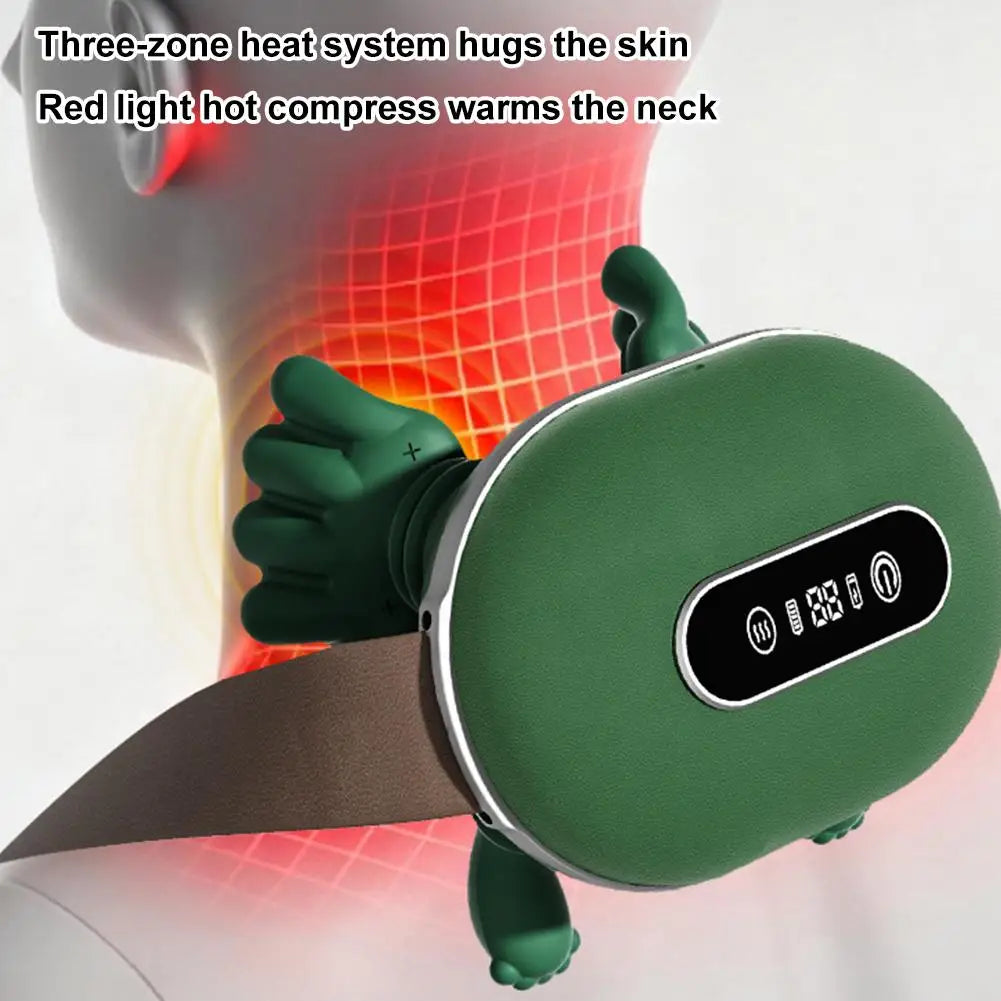 Rechargeable Dual-Finger Neck And Shoulder Massager Device Infrared Therapy Heat Compression for Relaxation And Pain Relief