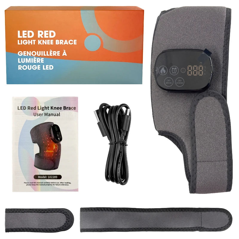 Red Light Therapy Knee Shoulder Brace 660nm 850nm Infrared Heat Wrap for Arthritis Joint Pain Muscle Relaxation Healing Support