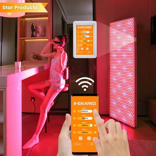 Lxy IDEATHERAPY Touch Screen APP RLPRO2000 9 Wave Blue Yellow Light Therapy Device Infrared Light Therapy  Red Light Therapy