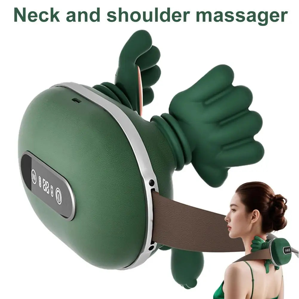 Rechargeable Dual-Finger Neck And Shoulder Massager Device Infrared Therapy Heat Compression for Relaxation And Pain Relief