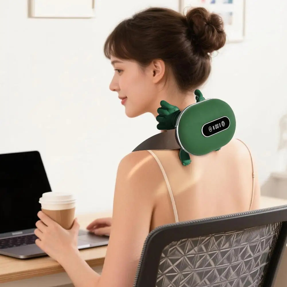 Rechargeable Dual-Finger Neck And Shoulder Massager Device Infrared Therapy Heat Compression for Relaxation And Pain Relief
