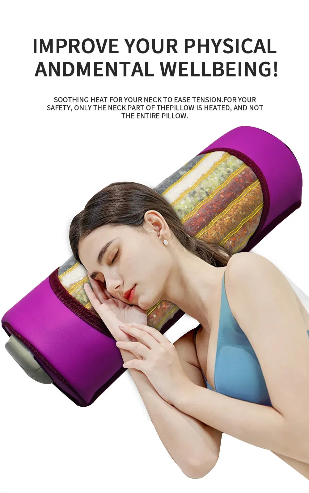 7 Color Crystal Massage Heated Pillow Chakra Energy Far And Near Infrared Therapy Mini Cuscino Restores Mood Improves Insomnia