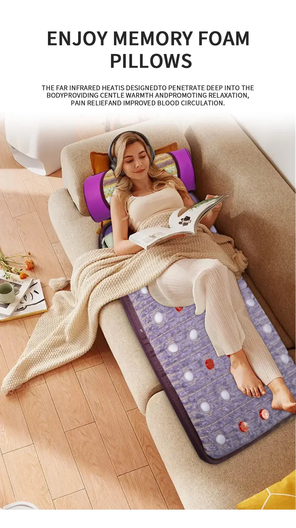 7 Color Crystal Massage Heated Pillow Chakra Energy Far And Near Infrared Therapy Mini Cuscino Restores Mood Improves Insomnia