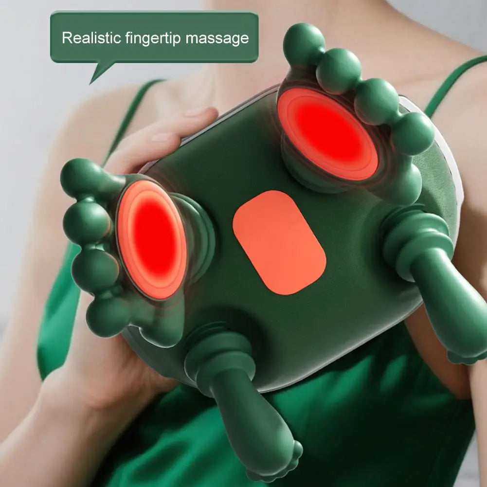 Rechargeable Dual-Finger Neck And Shoulder Massager Device Infrared Therapy Heat Compression for Relaxation And Pain Relief