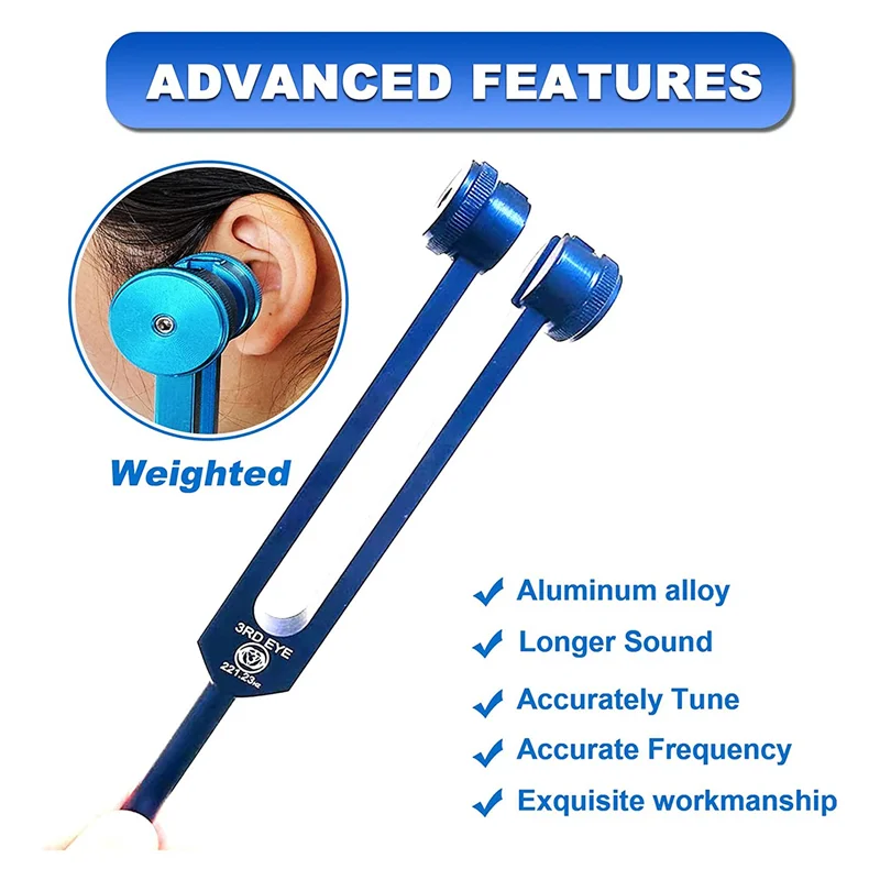 ABJA Chakra Tuning Fork Set for Healing,Sound Therapy,Keep Body,with Rubber Mallet,Wrench,Cleaning Cloth and Aluminum Box