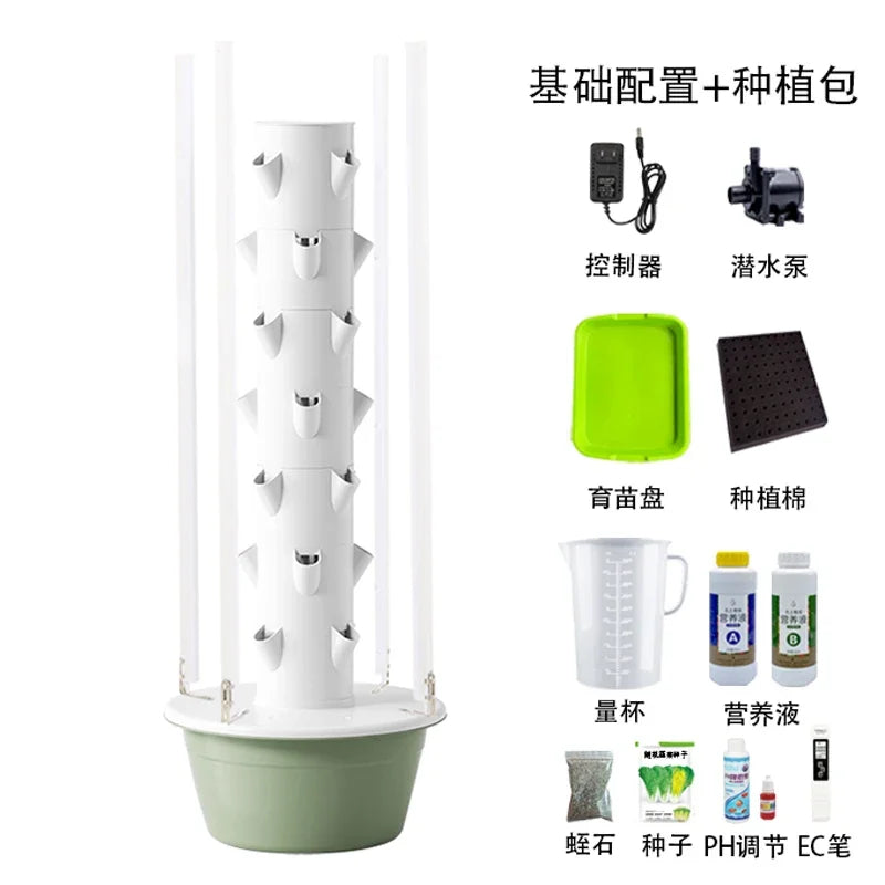Space Tree Hydroponic Tower for Rooftop Balcony Vertical Soilless Cultivation Veg Growing Box