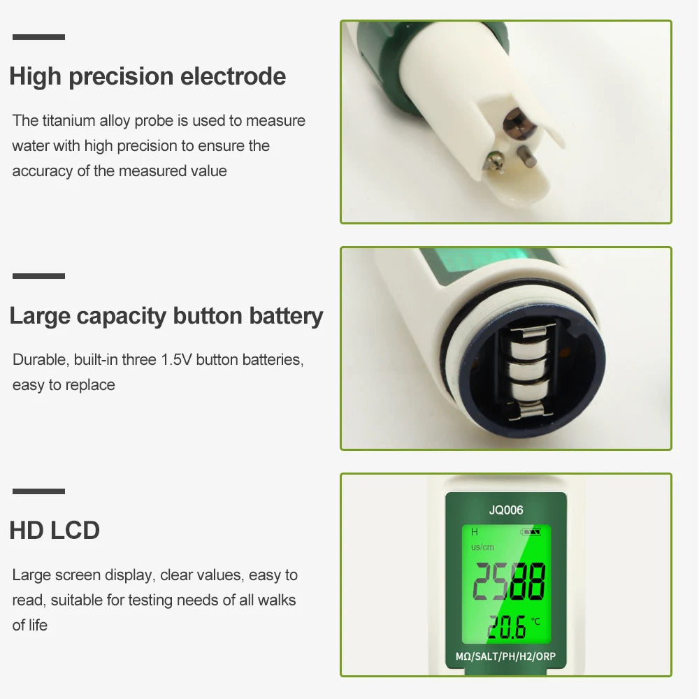 10 in 1 Water Quality Tester: Water is life—but impure water accelerates aging. Hidden contaminants like heavy metals, excessive TDS, and pH imbalances drive inflammation, oxidative stress, and cellular damage, silently shortening your healthspan.