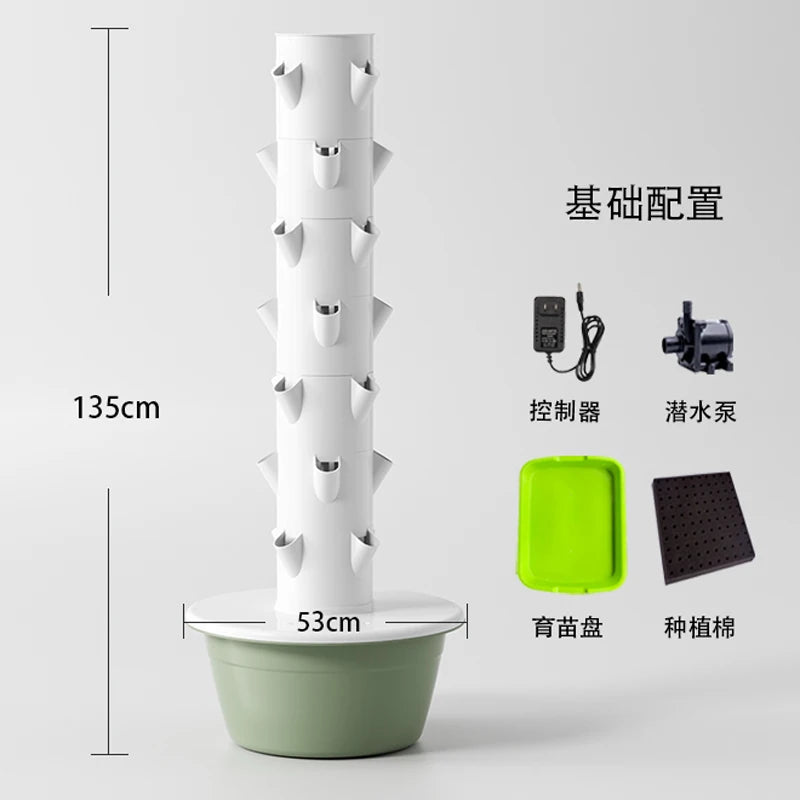Space Tree Hydroponic Tower for Rooftop Balcony Vertical Soilless Cultivation Veg Growing Box