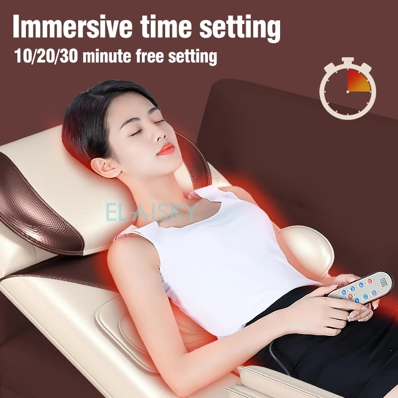 Electric Massage Mattress Airbag Kneading Vibrating Mat For Neck Back Leg Moxibustion Therapy Body Waist Relaxation Pain Relief
