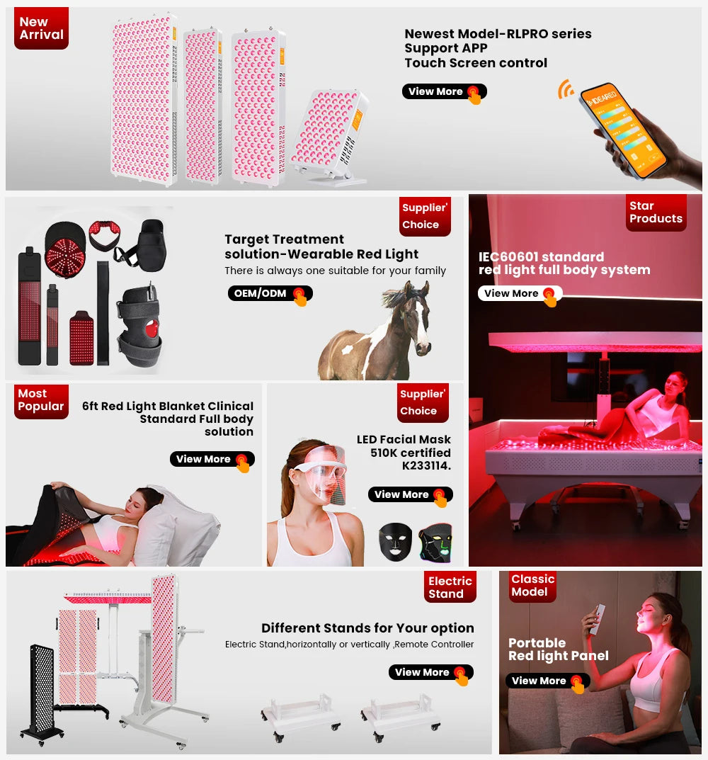 Lxy IDEATHERAPY Touch Screen APP RLPRO2000 9 Wave Blue Yellow Light Therapy Device Infrared Light Therapy  Red Light Therapy