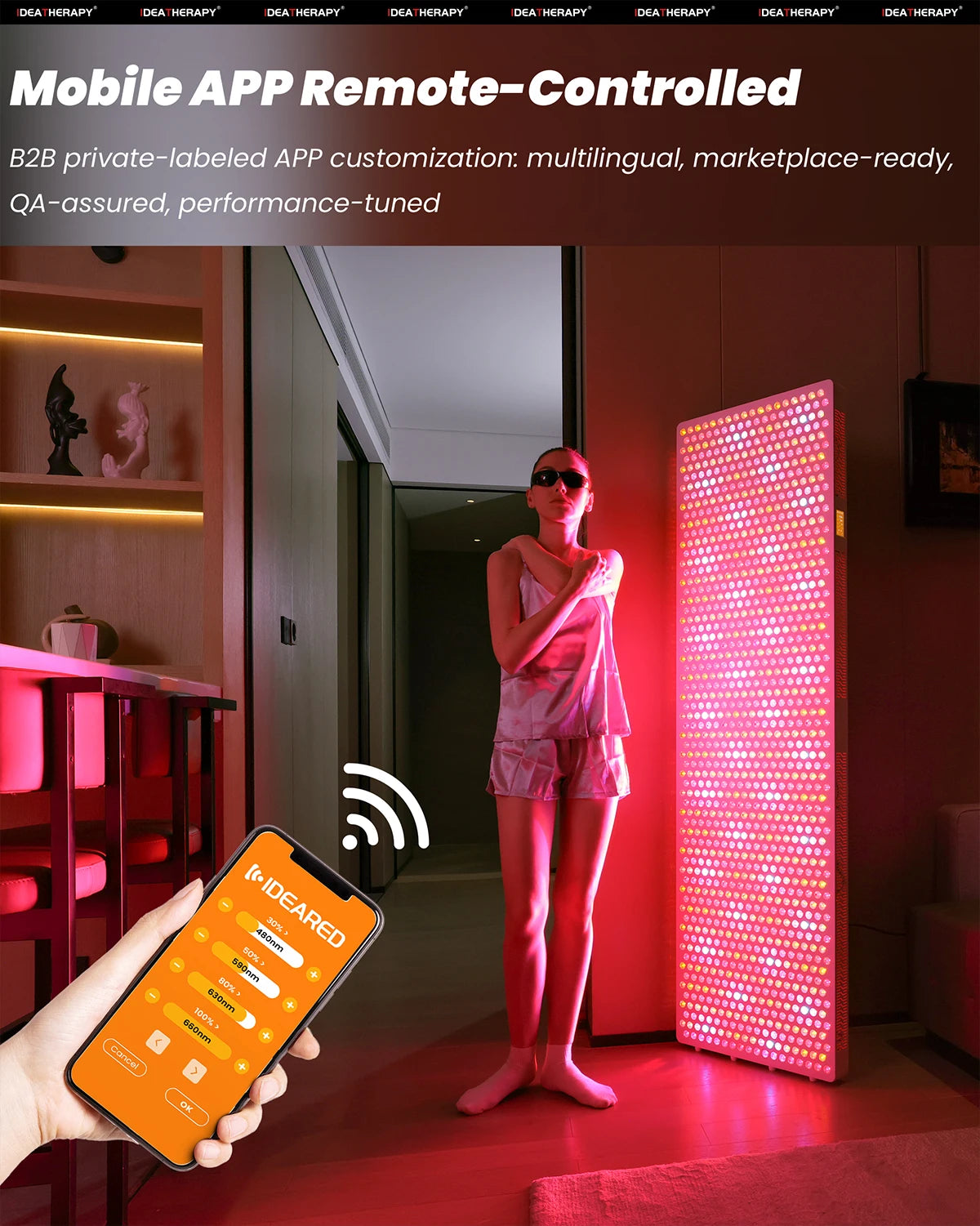 Lxy IDEATHERAPY Touch Screen APP RLPRO2000 9 Wave Blue Yellow Light Therapy Device Infrared Light Therapy  Red Light Therapy