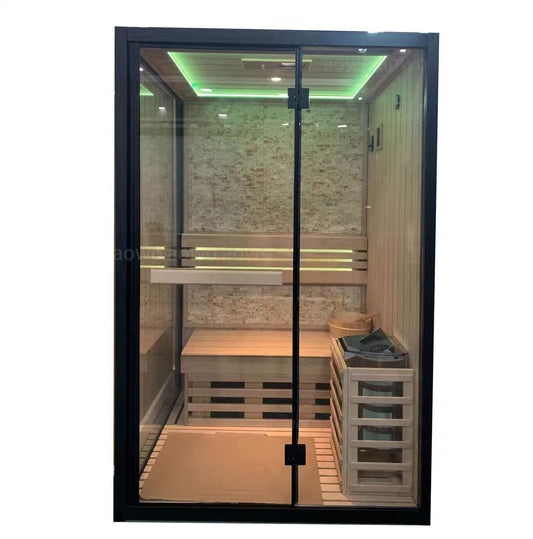 2 Person Square Wooden Dry Sauna Steam Sauna Roominfra Red Sau-na Dry Steam Yacuzzi Outdoor Spa Steam Sauna Tent