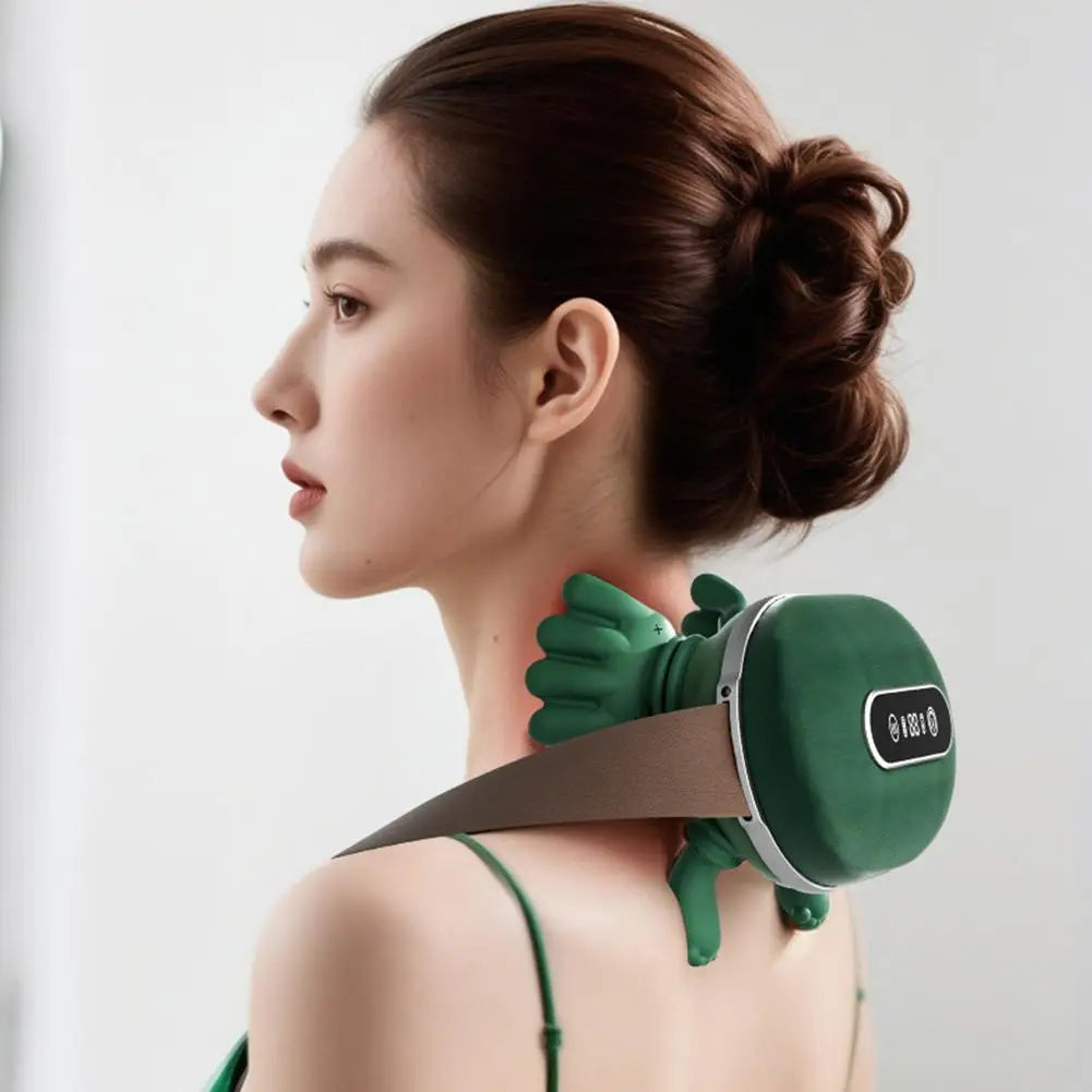 Rechargeable Dual-Finger Neck And Shoulder Massager Device Infrared Therapy Heat Compression for Relaxation And Pain Relief