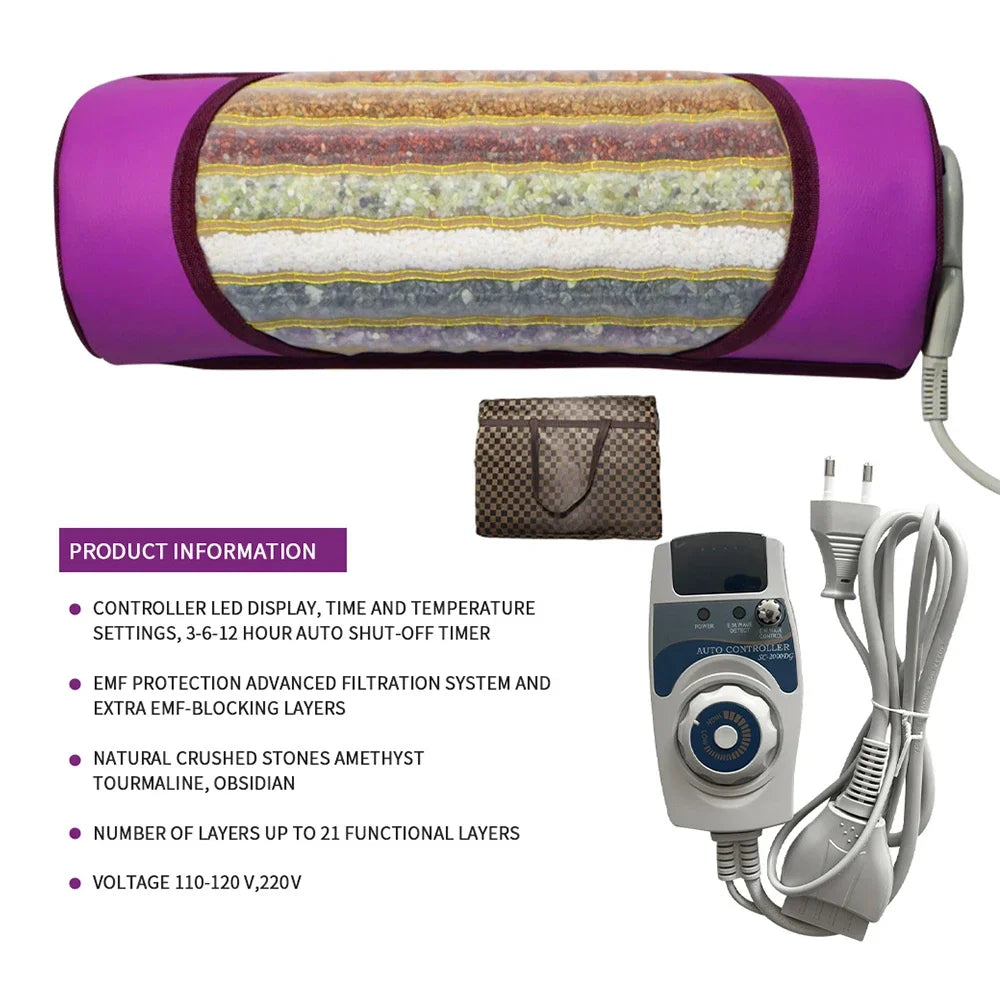 7 Color Crystal Massage Heated Pillow Chakra Energy Far And Near Infrared Therapy Mini Cuscino Restores Mood Improves Insomnia