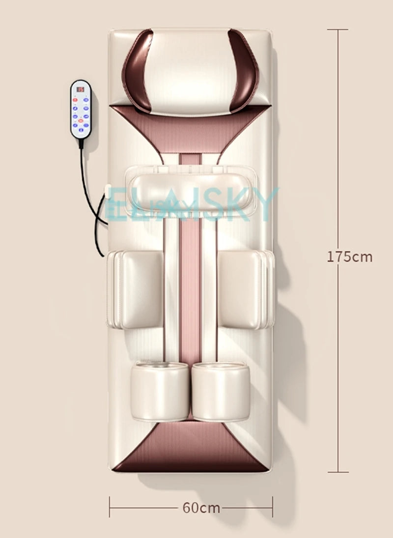 Electric Massage Mattress Airbag Kneading Vibrating Mat For Neck Back Leg Moxibustion Therapy Body Waist Relaxation Pain Relief