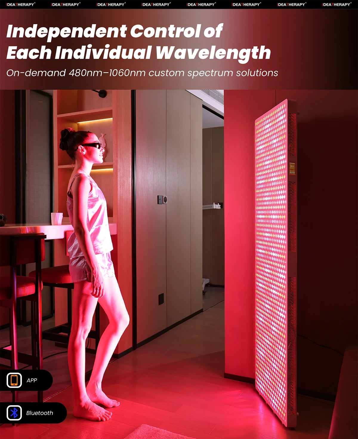 Lxy IDEATHERAPY Touch Screen APP RLPRO2000 9 Wave Blue Yellow Light Therapy Device Infrared Light Therapy  Red Light Therapy