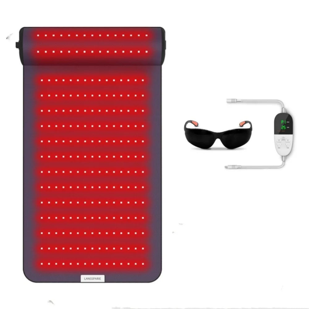 Red Light Therapy Mat with Neck Support Near Infrared Light Therapy Pad for Body Deep Therapy Pain Relief Muscle Recovery