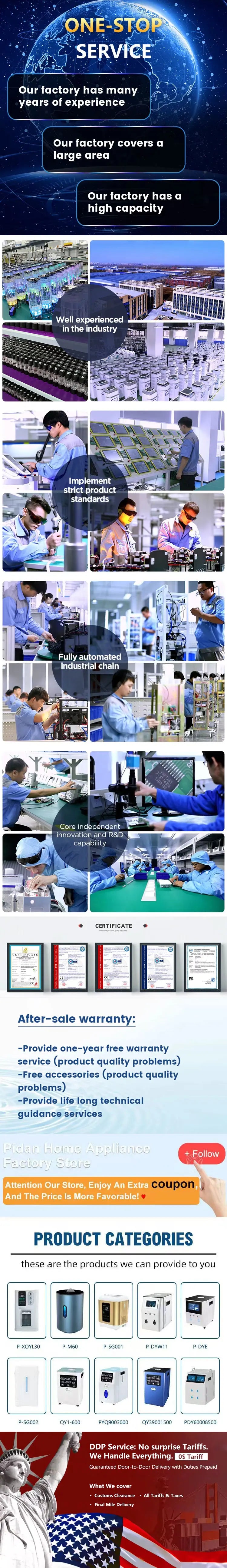 Hydrogen Therapy High Flow 1500ML 3000ML Hydrogen Oxygen Inhalation Machine Generator Brown Gas Generator H2 Inhaler Device