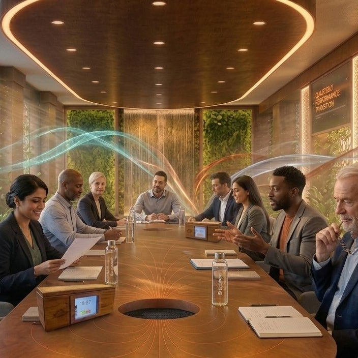 Performance Harmonised Board Meeting Room: Turn any executive space into a high-performance environment for thinking, strategy, and leadership.  This is not interior design. This is environmental performance engineering.